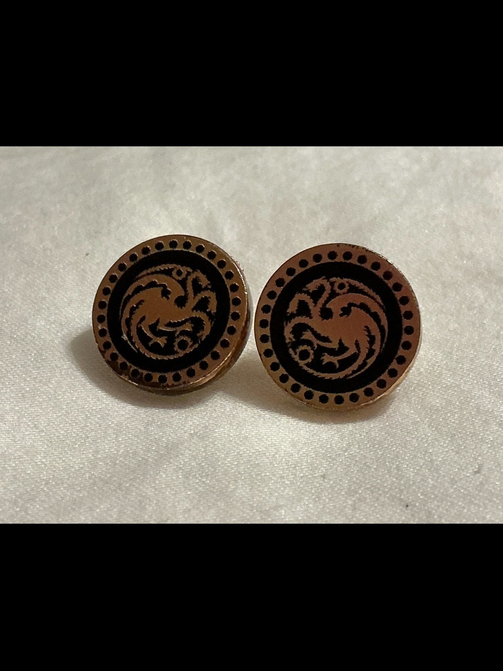 Alex and Ani x Game of Thrones Rose Gold-tone House Targaryen Stud Earrings